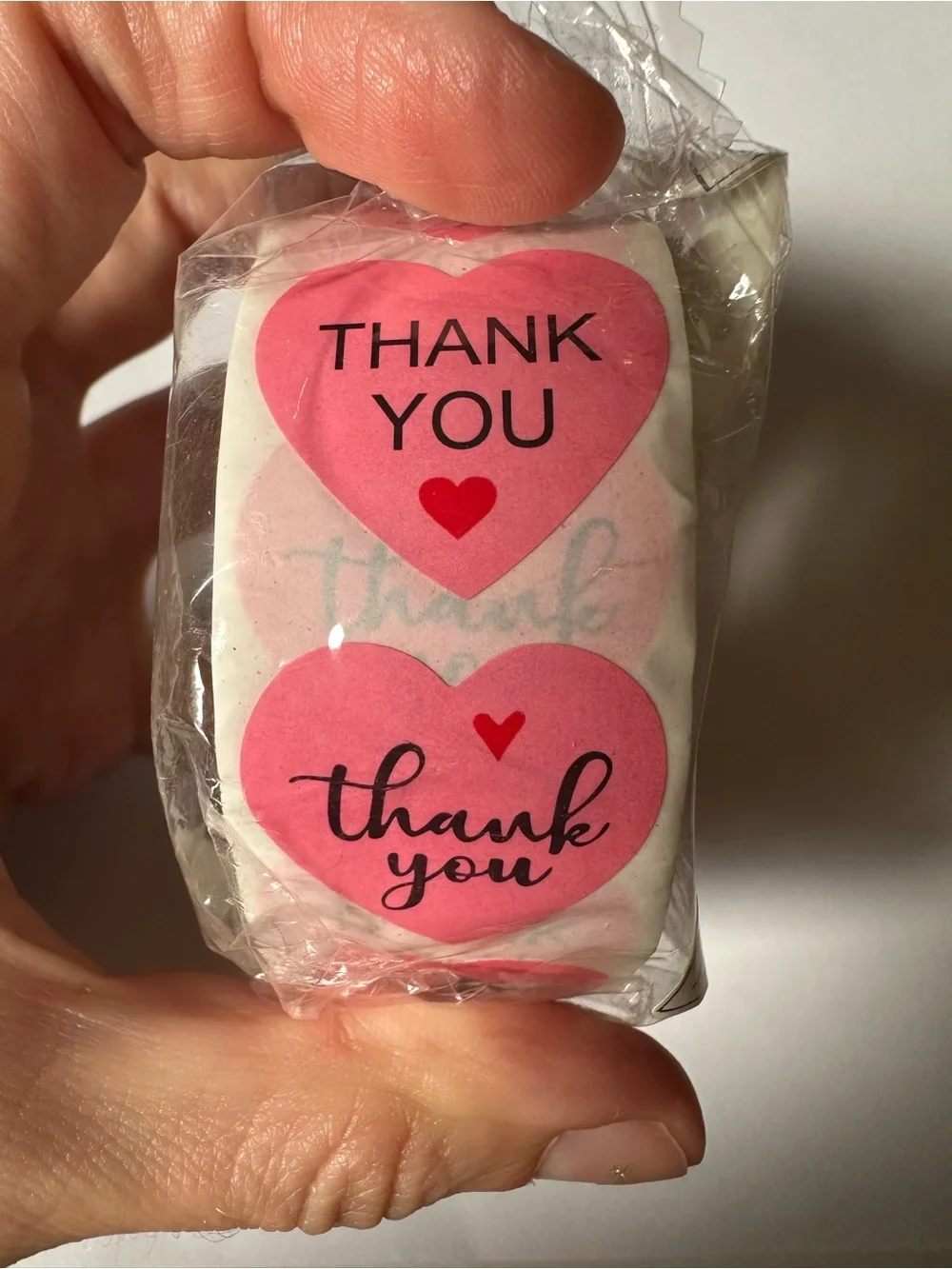 💜 NWT Pink Heart Shaped Thank You Stickers (500 Stickers)